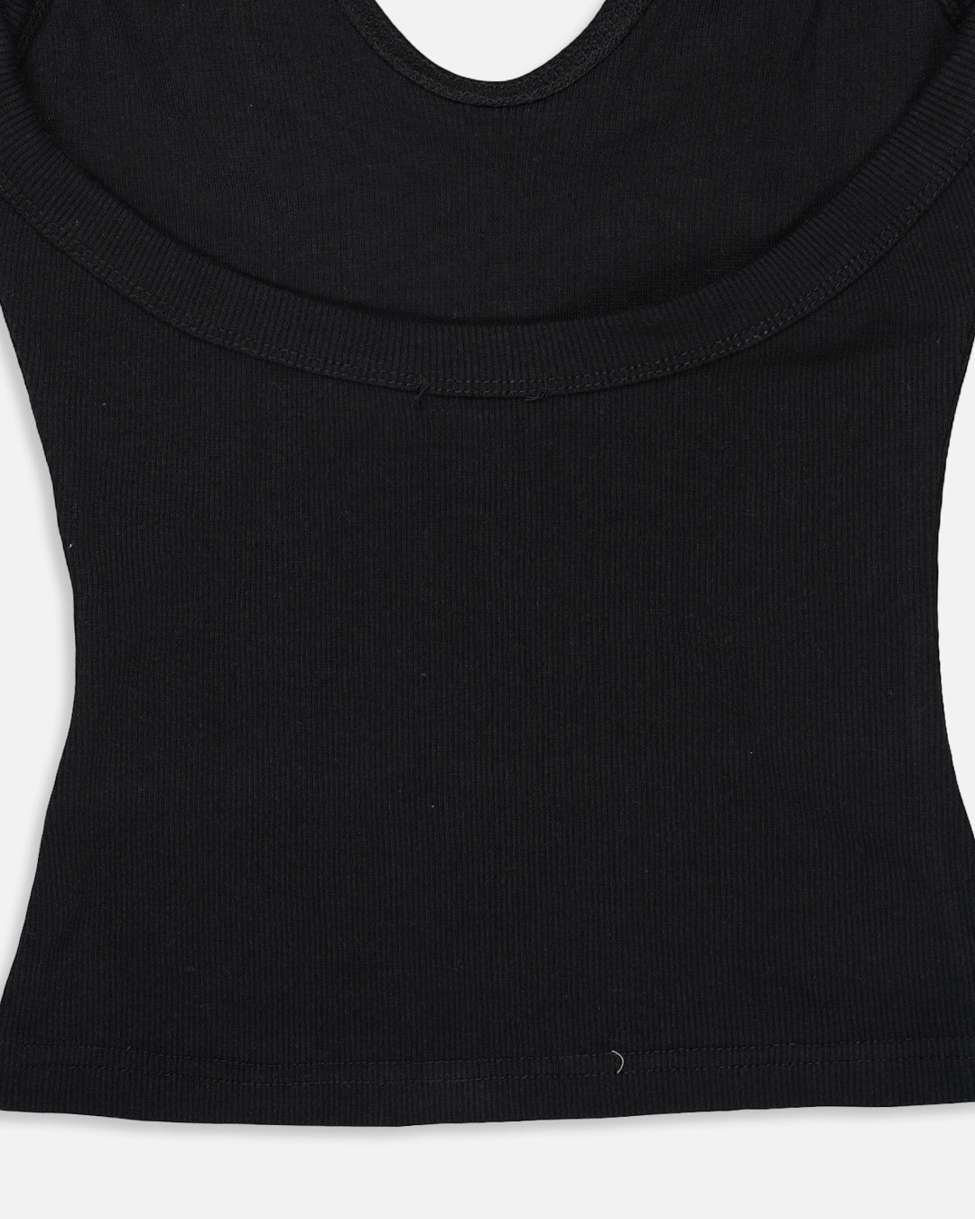 BOOH Branded Women’s Ribbed Halter Crop Top – Black WTT-03