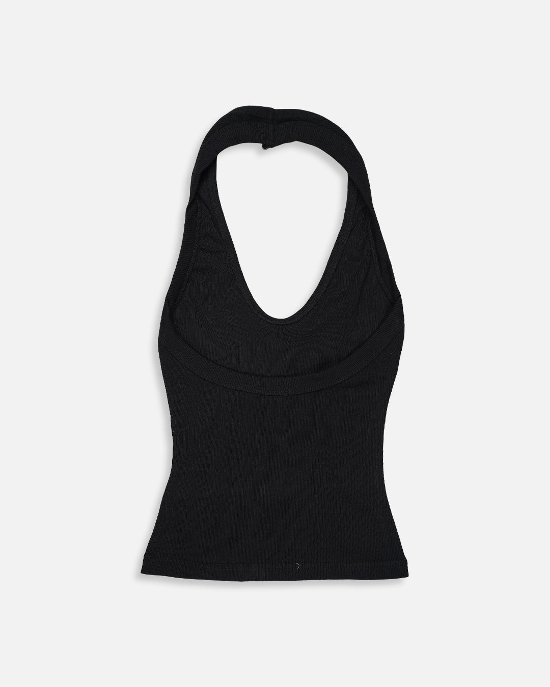 BOOH Branded Women’s Ribbed Halter Crop Top – Black WTT-03