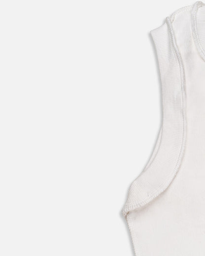 BOOH Branded Women’s Ribbed Tank Top – White WTT-07