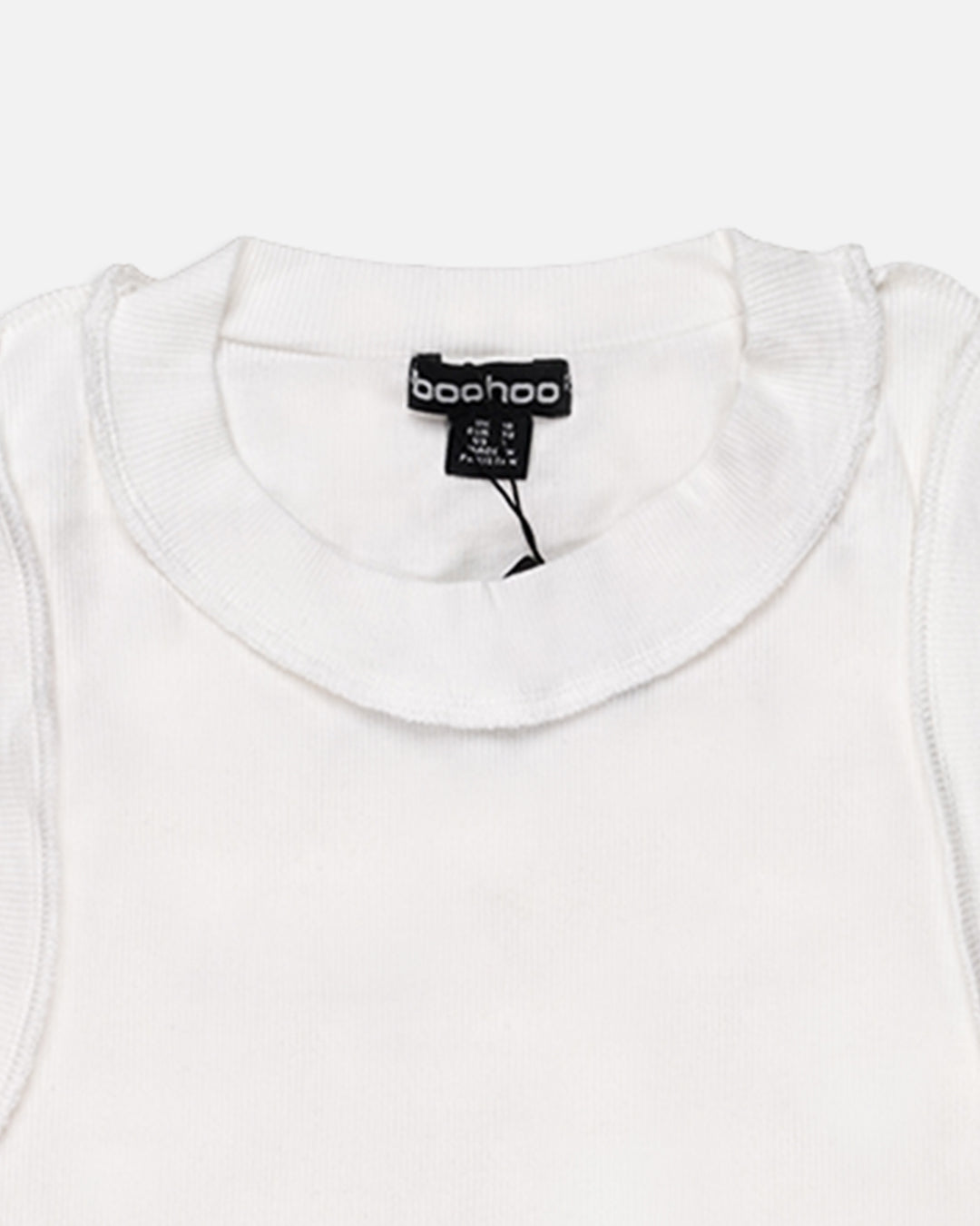 BOOH Branded Women’s Ribbed Tank Top – White WTT-07