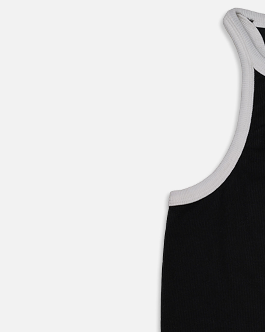 BOOH Branded Women’s Contrast Ribbed Racer Tank – Black & White WTT-08