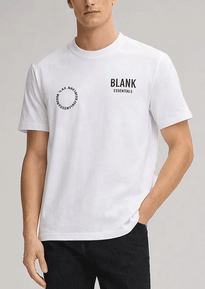 Blanky Branded Men's White Drop Shoulder Tee MT-21