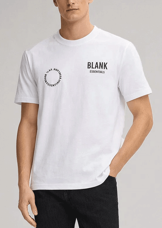Blanky Branded Men's White Drop Shoulder Tee MT-21