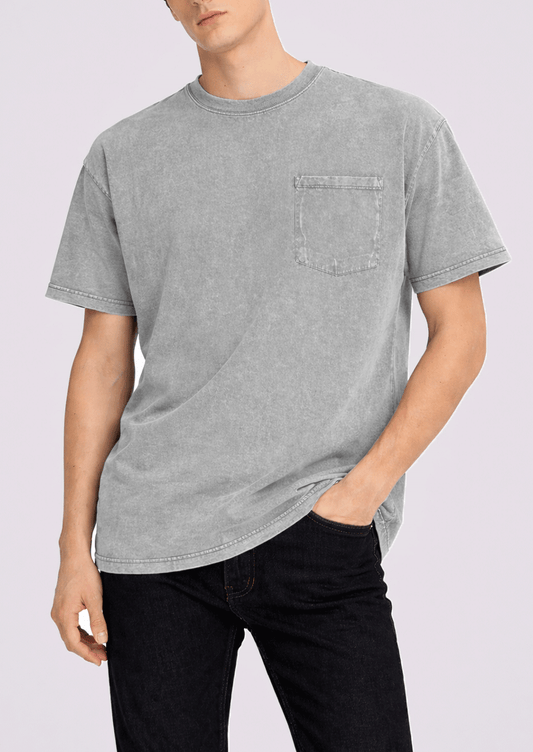 ARIZON Branded Men's Charcoal Vintage Pocket Tee MT-26