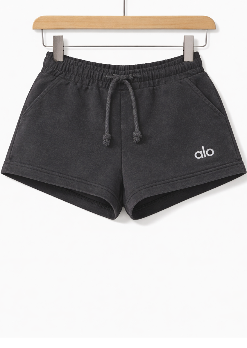 ALOS branded Womens Shorts-Washed Black MWS-22
