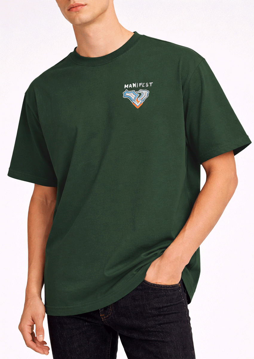 Zelig Branded Men's Forest Green Tee MT-41