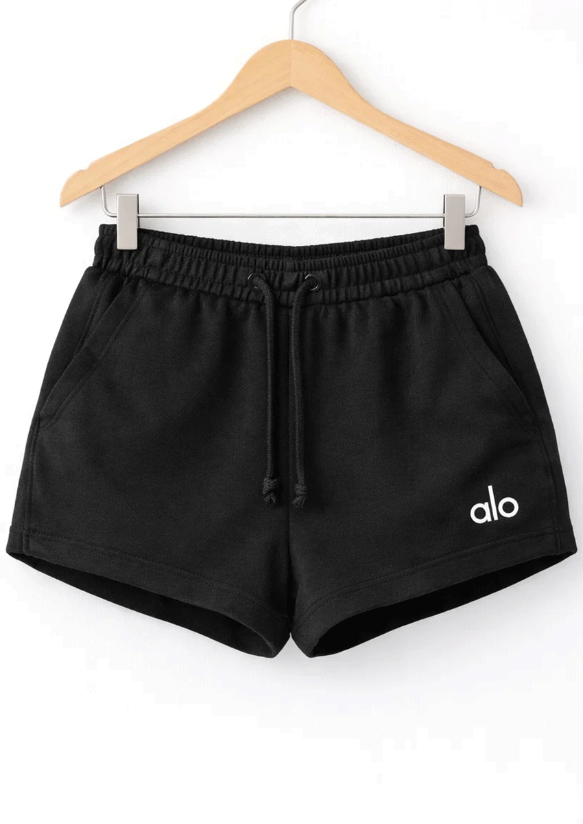 ALOS Branded Womens Shorts-Jet Black MWS-21