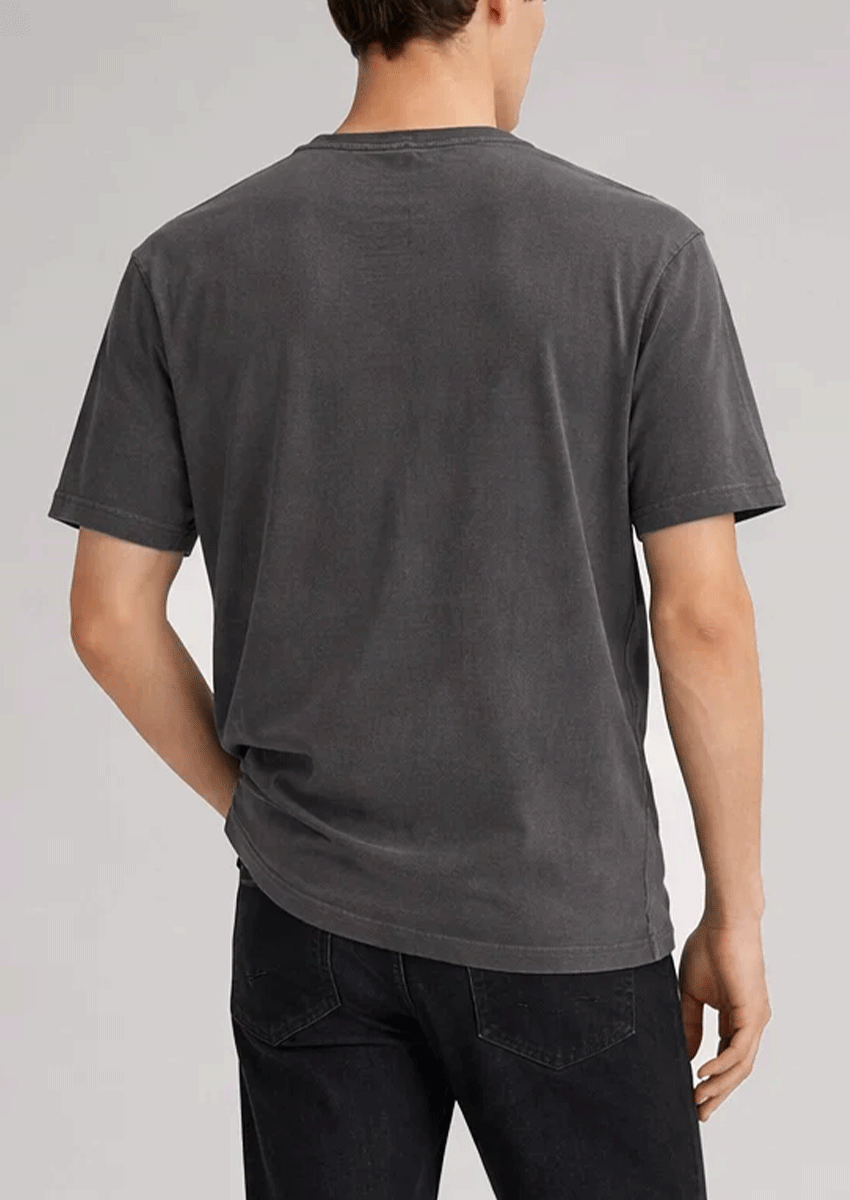 BERSK Men's Charcoal Textured Knit T-Shirt Drop Sholuder Mt-06