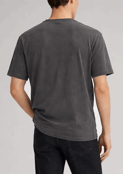 BERSK Men's Charcoal Textured Knit T-Shirt Drop Sholuder Mt-06