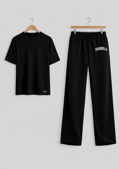 Premium Branded ALOS Shirt And Younglay Trouser Set Aesthetic Black
