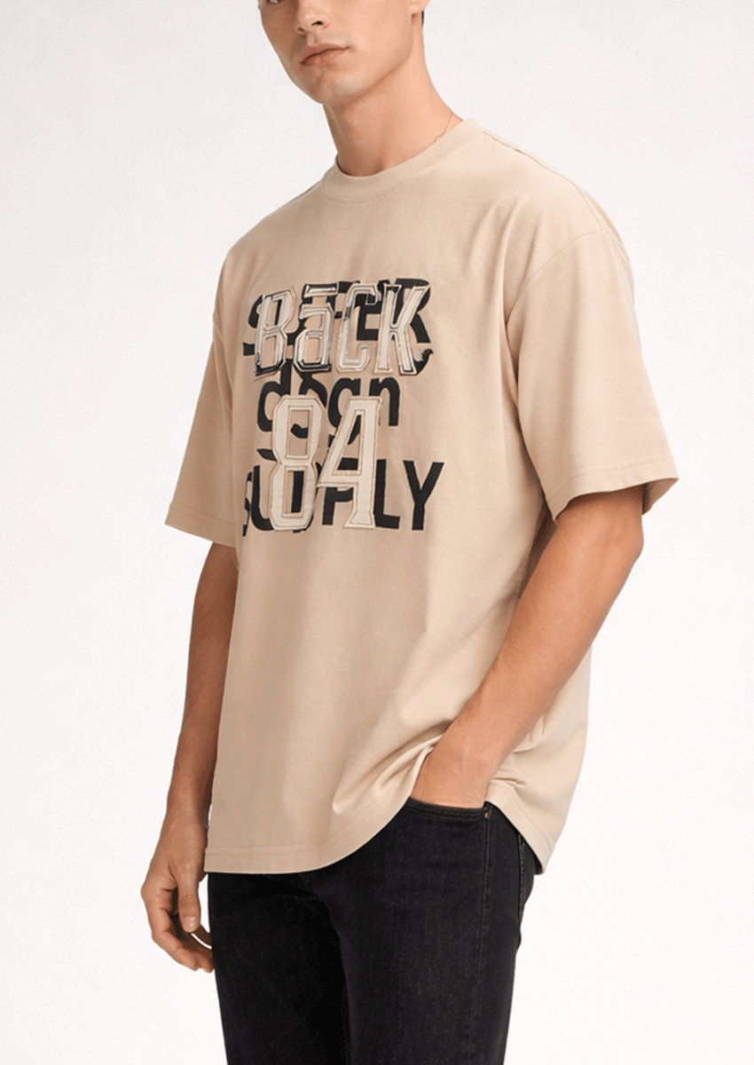 Zelig Branded Men's Beige Tee MT-39