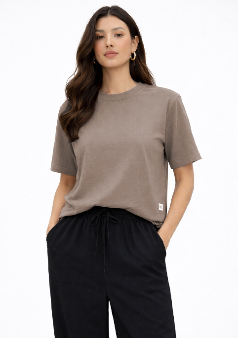 Branded Women’s Walnut Color Casual T-Shirt WT-02