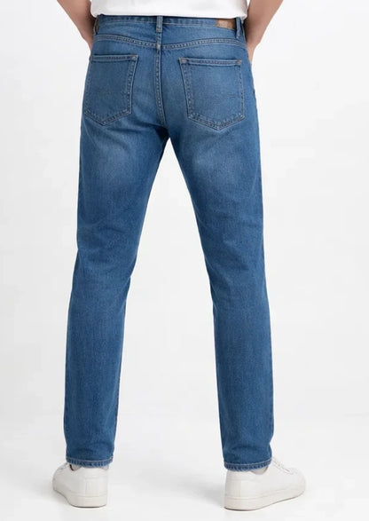 Denm Branded Men’s Slim-Fit Stretch Mid-Blue Denim Jeans MJ-11