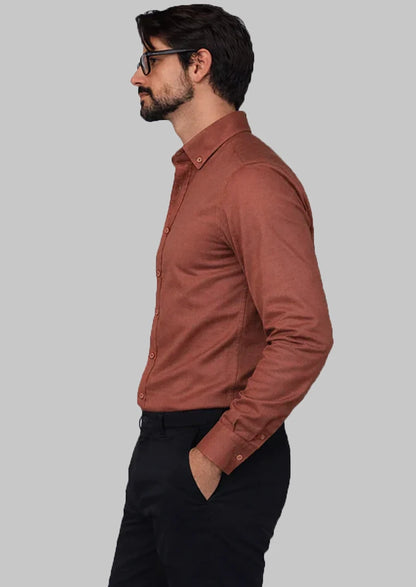 Zelig Branded Mens Formal Shirt-Brick Red MFS-29