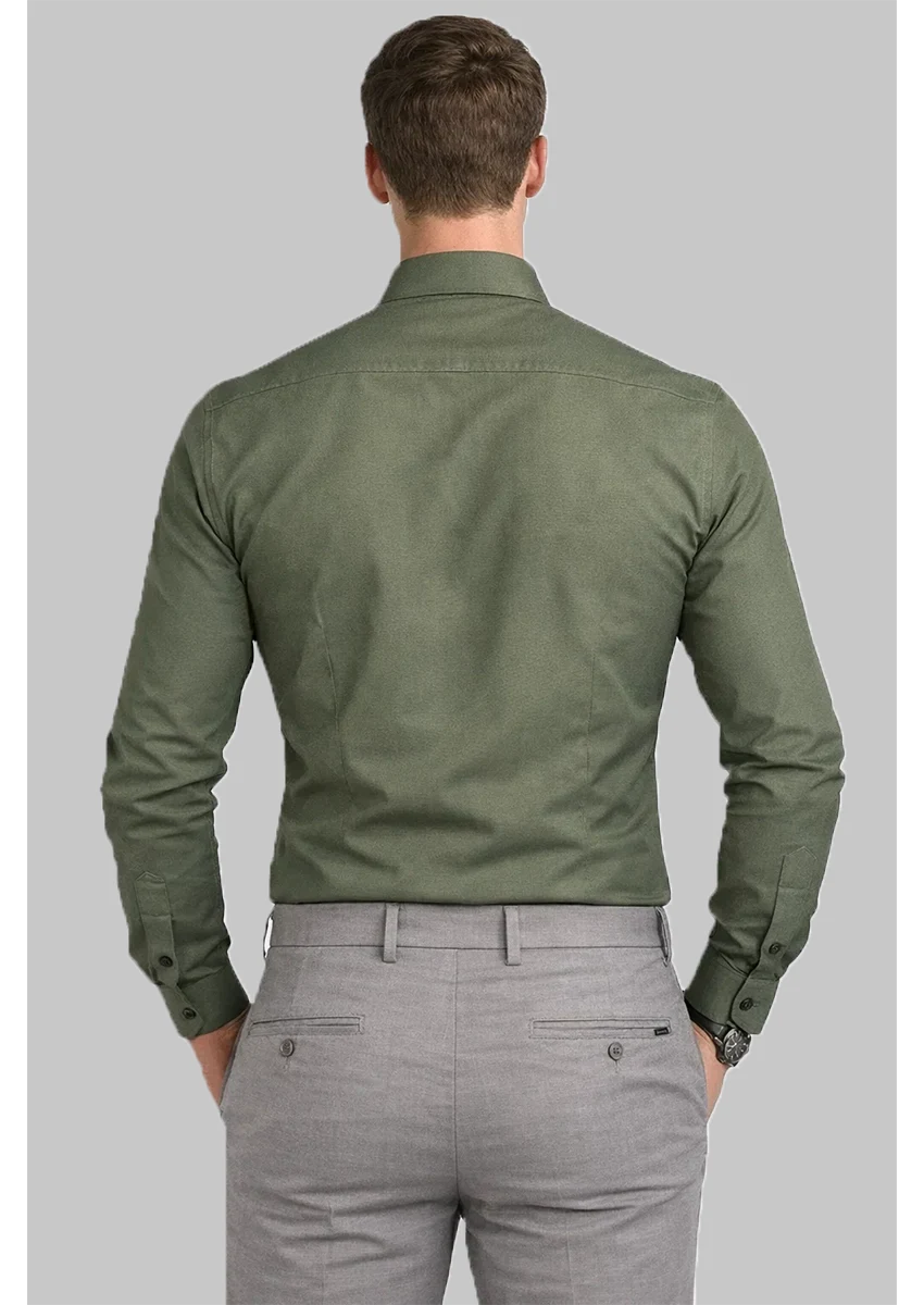 Branded Mens Formal Shirt-Olive Green MFS-68
