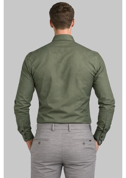 Branded Mens Formal Shirt-Olive Green MFS-68