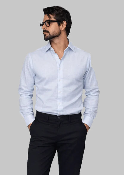 Michael Krs Branded Men's Formal Shirt - Light Blue MFS-27