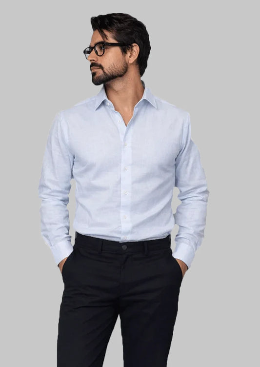 Michael Krs Branded Men's Formal Shirt - Light Blue MFS-27