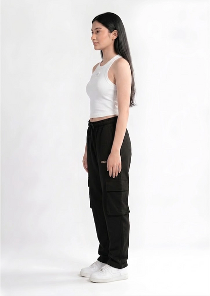 Alos Branded Women’s Ribbed Racerback Crop Tank - White WTT-19