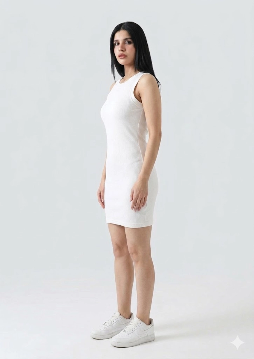 Alos Branded Women's Dress White Colour WD-02
