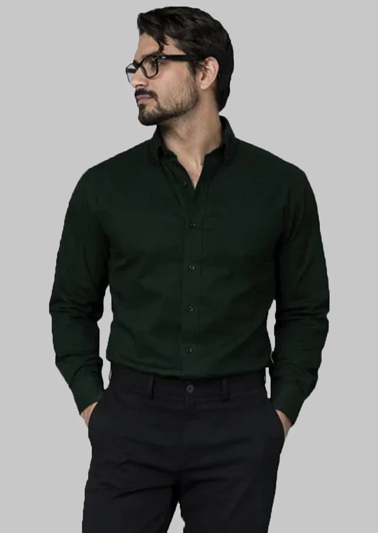 Zelig Branded Mens Formal Shirt-Forest Green MFS-33