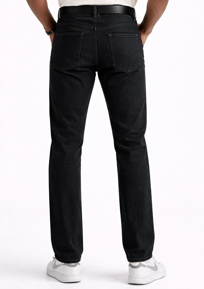 Zelig Branded Men’s Premium Slim-Fit Denim Jeans - Black MJ-22