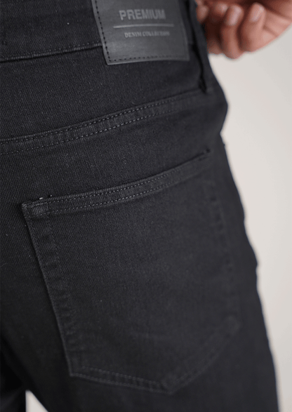 Zelig Branded Men’s Premium Slim-Fit Denim Jeans - Black MJ-22