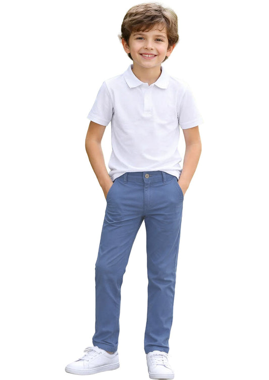 Beverlly HEELS Branded Boys Classic Blue Chino Pants BCP-01