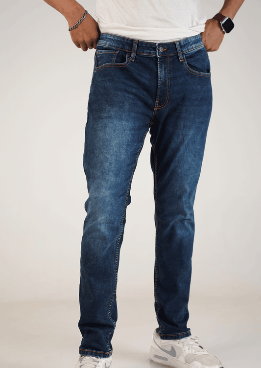 Zelig Branded Men’s Slim Fit Denim Jeans - Dark Blue MJ-20