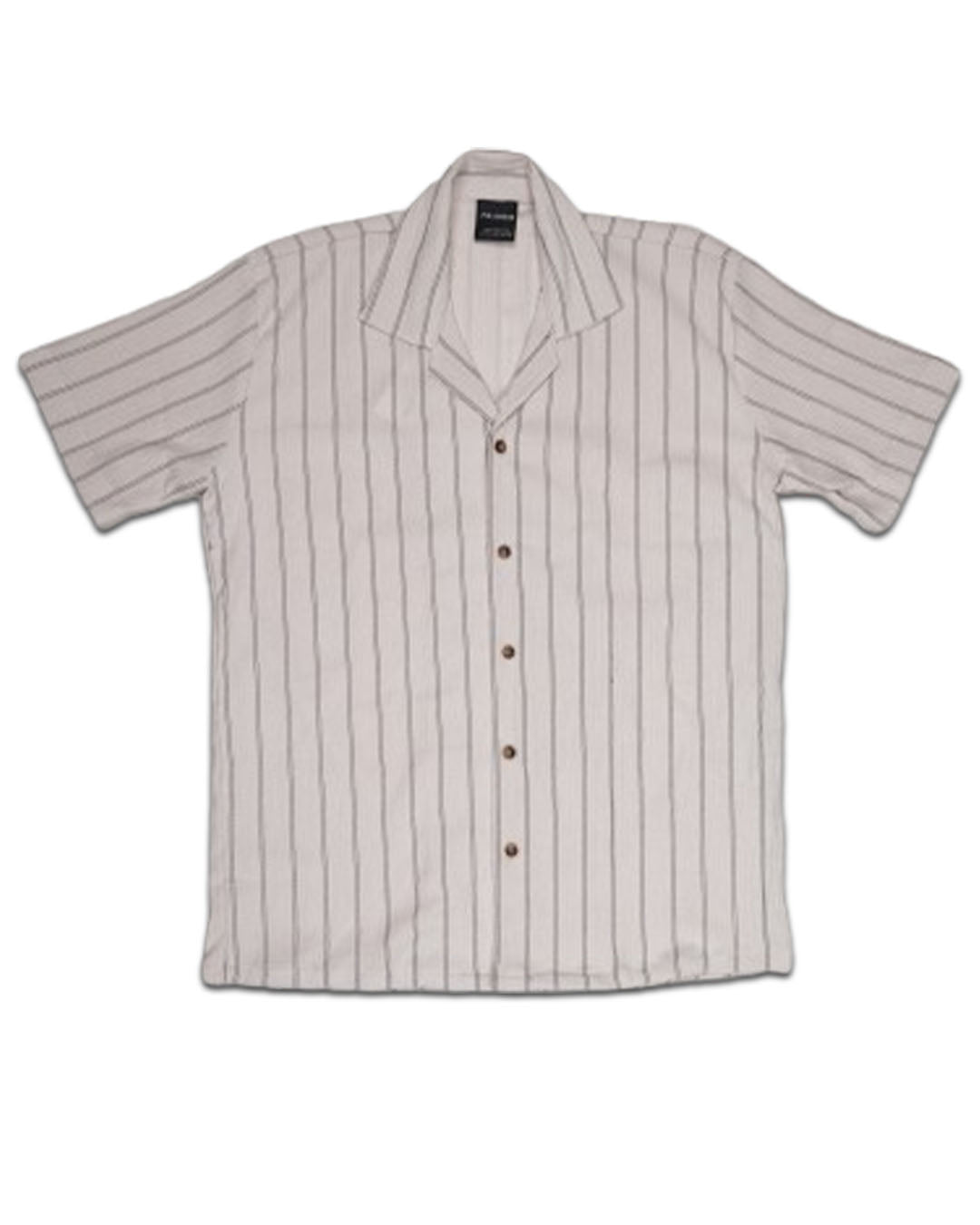 PullNBear Branded Mens Casual Shirt - Off-White / Light Grey Stripe's MCS-61