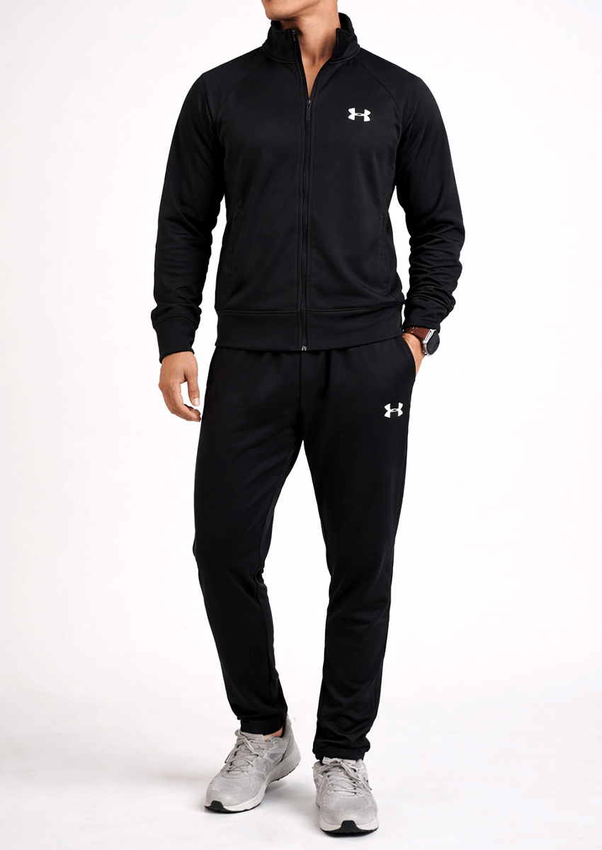 Under Armr Branded Black Tracksuit Set UCS-06