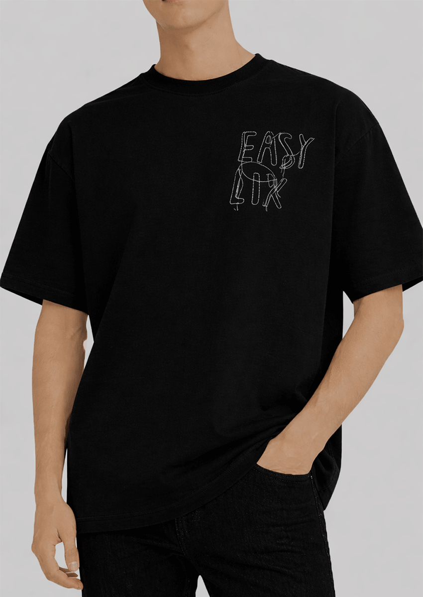 Zelig Branded Men's Jet Black Tee MT-48