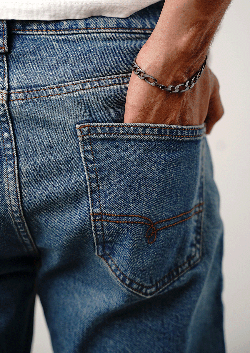 Branded Mens Straight-Leg Jeans-Heritage Blue MJ-30