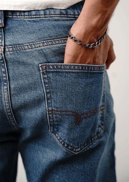 Branded Mens Straight-Leg Jeans-Heritage Blue MJ-30