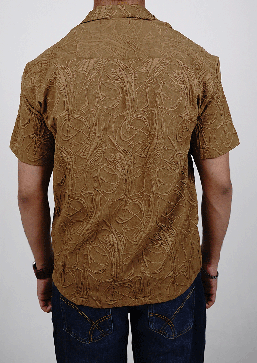 Zelig Branded Casual Textured Shirt Brown Color MCS-10