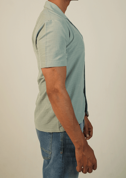 Pegadoor Branded Mens Casual Shirt-Sage Linear-Textured MCS-58