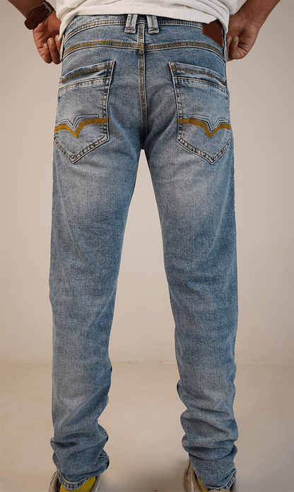 Pepy Branded Slim-Fit Jeans-Steel Blue MJ-27