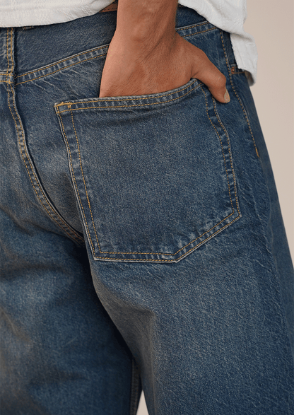 PullNBear Loose-Fit Jeans-Vintage Indigo MJ-28