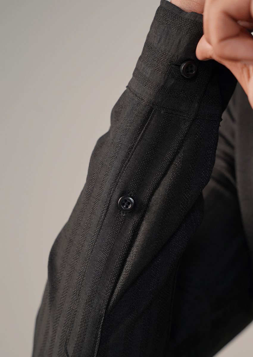 Branded Mens Semi-Formal Shirt-Black MFS-56