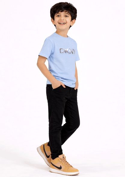DKN Branded Boy's Sky Blue T-Shirt BTS-23