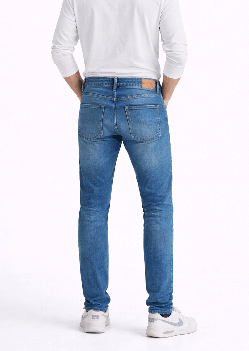 Men’s Branded Classic Blue Slim-Fit Denim Jeans MJ-23