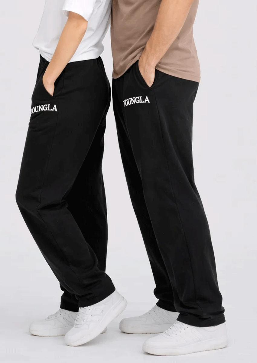 Younglay Branded Unisex Wide-Leg Trouser - Black UT-29