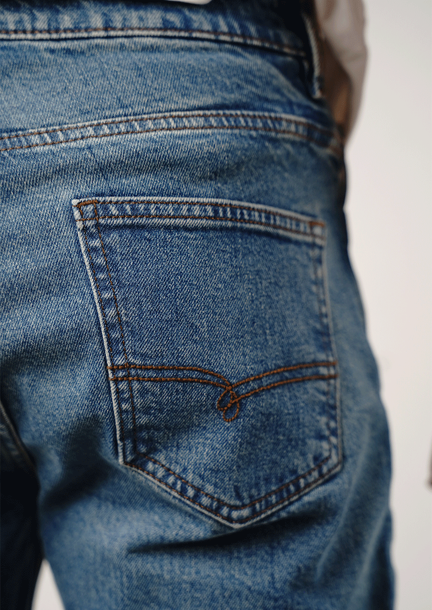 Branded Mens Straight-Leg Jeans-Heritage Blue MJ-30