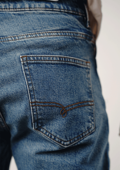 Branded Mens Straight-Leg Jeans-Heritage Blue MJ-30