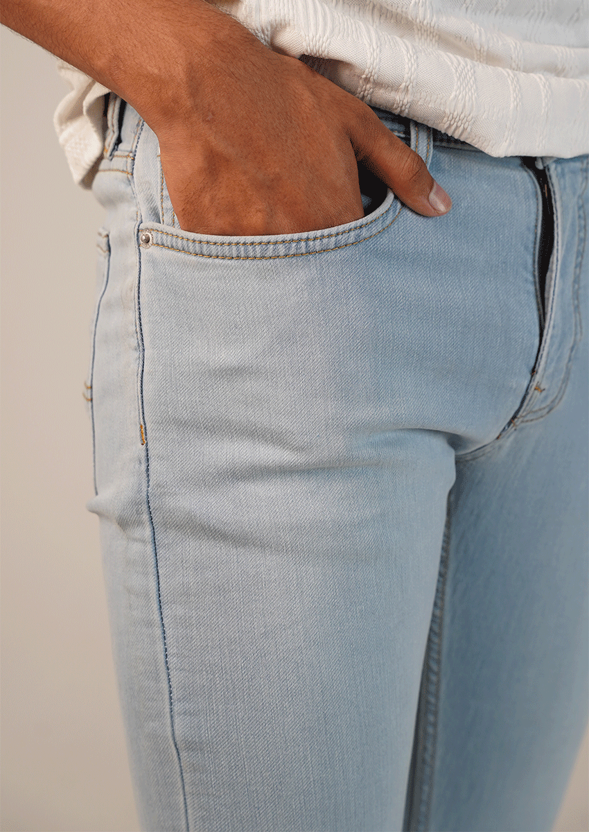 Pepy Branded Slim-Fit Jeans-Ice Blue MJ-26