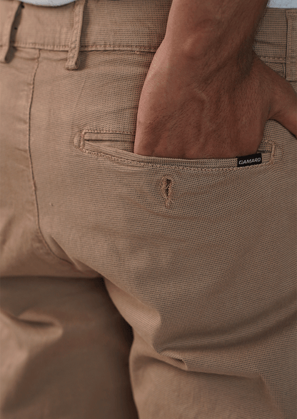 Camro Branded Men's Camel Slim-Fit Cotton Chinos MCP-33