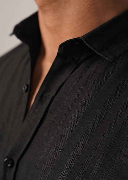Branded Mens Semi-Formal Shirt-Black MFS-56