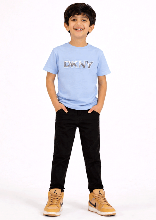 DKN Branded Boy's Sky Blue T-Shirt BTS-23