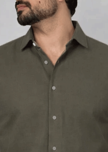 Moos Branded Mens Casual Shirt-Olive Green MCS-41