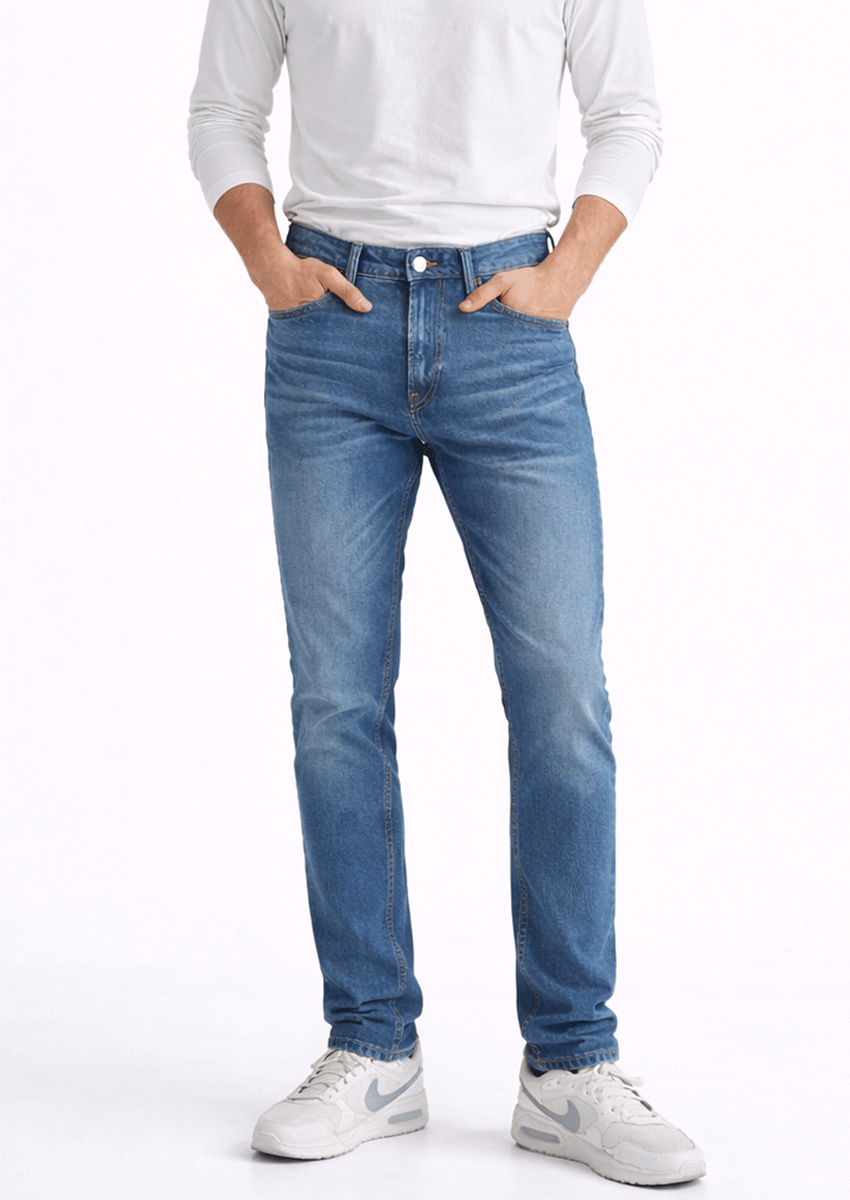 Men’s Branded Classic Blue Slim-Fit Denim Jeans MJ-23